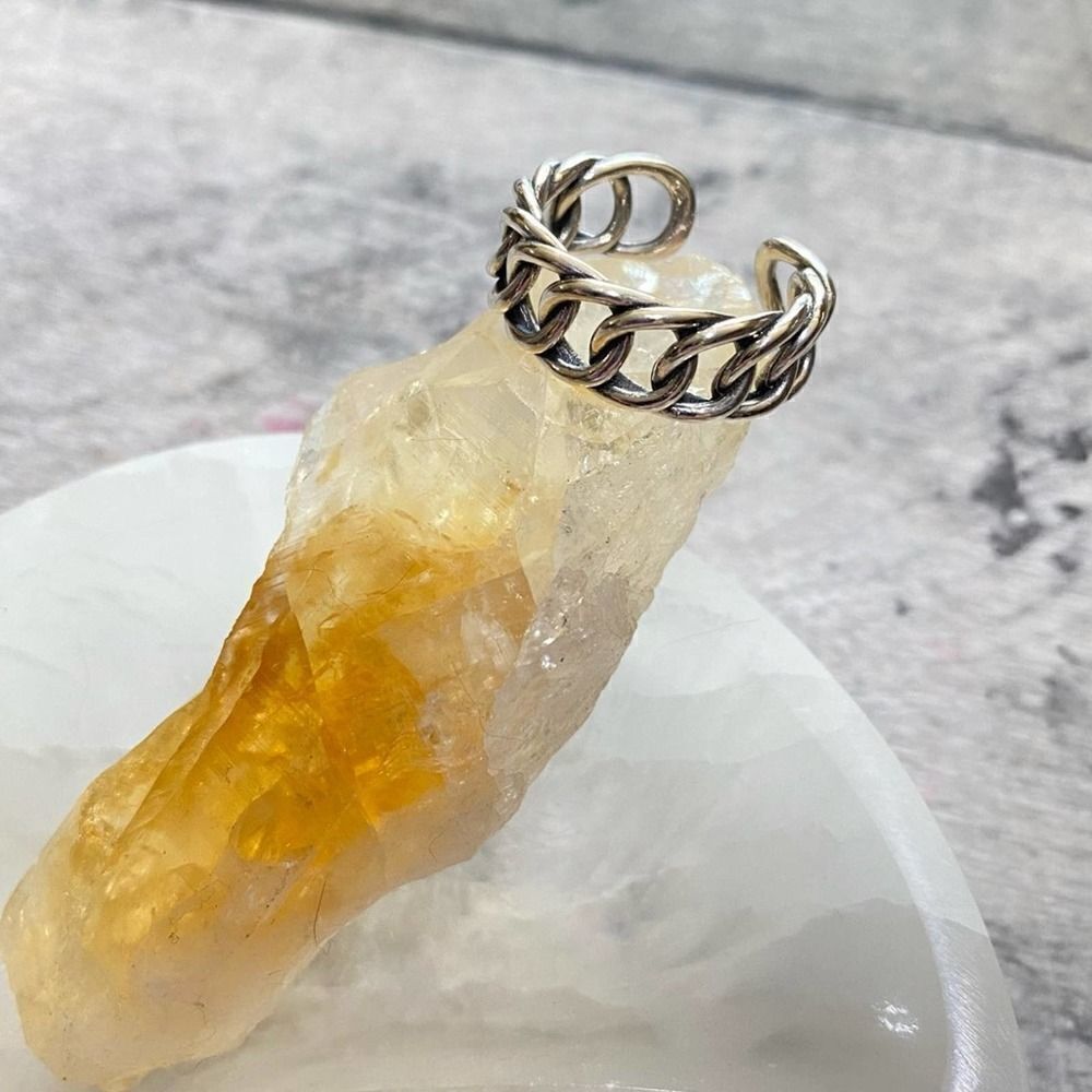 Sterling Silver Adjustable Chain Link Ring